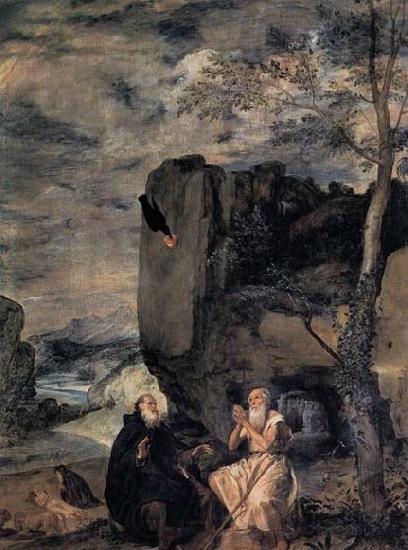 VELAZQUEZ, Diego Rodriguez de Silva y St Anthony Abbot and St Paul the Hermit